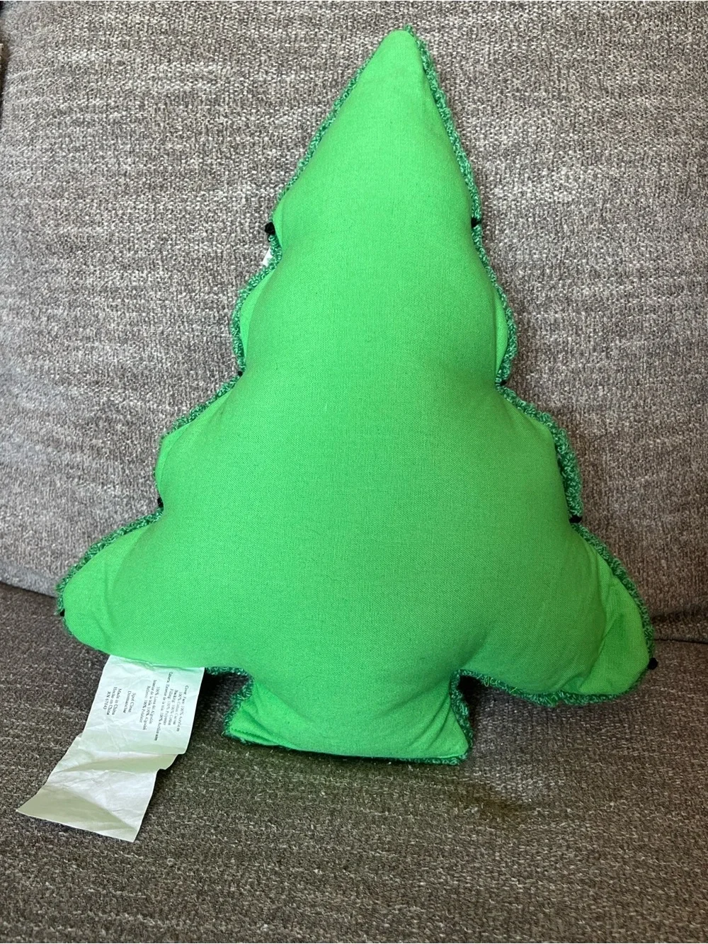 C&F Home Christmas Tree Shaped Hooked Pillow features